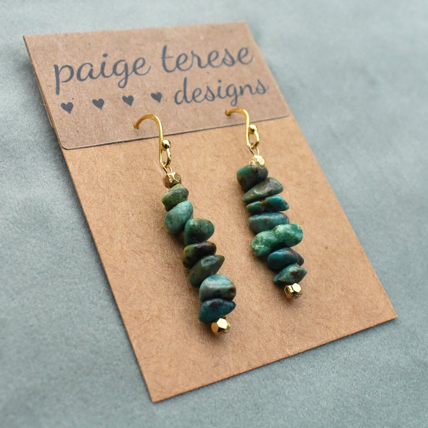 turquoise cairn dangle earrings
