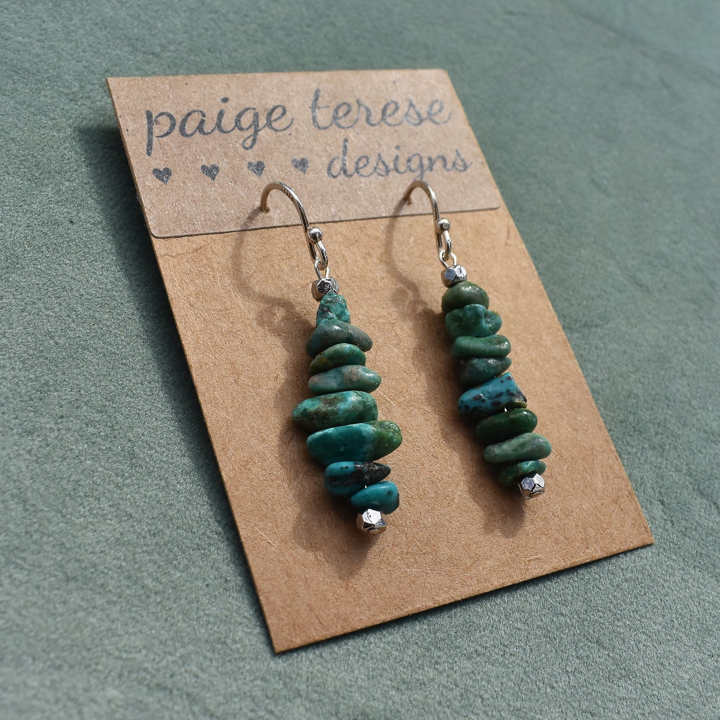 turquoise cairn dangle earrings